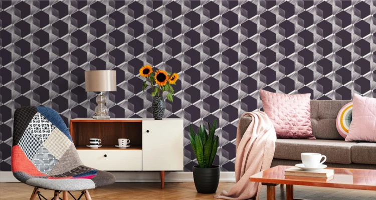 Tapeta Modernistyczne Sześciokąty - Efekt 3D