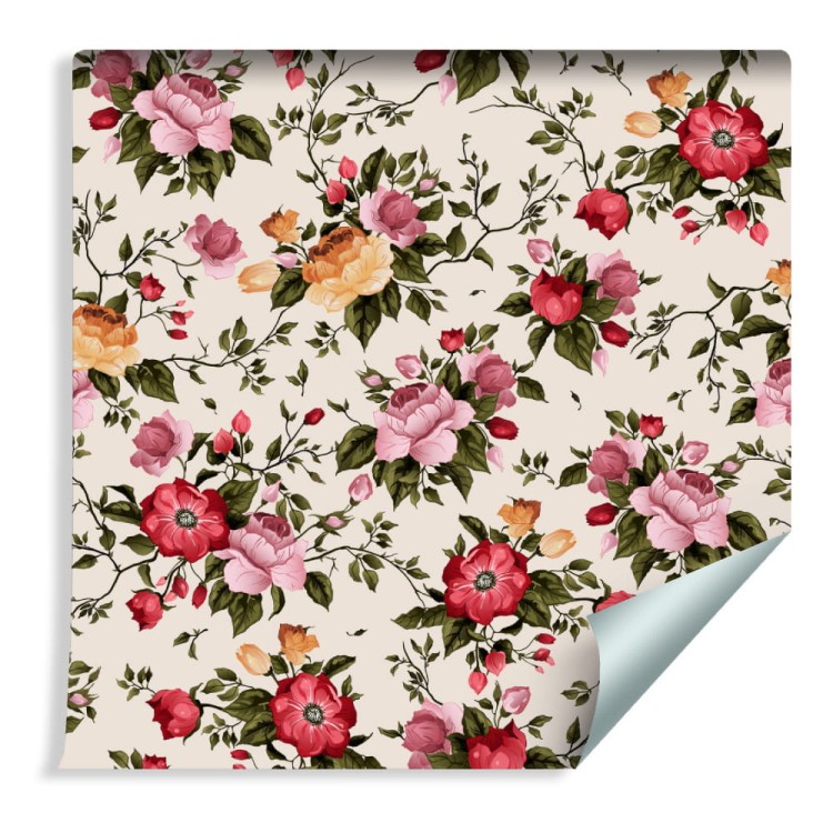 Tapeta Kolorowe Róże Malowane Akwarelą