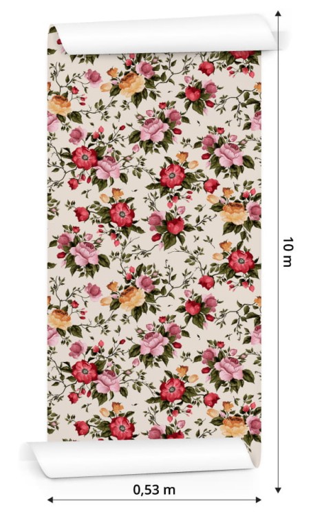 Tapeta Kolorowe Róże Malowane Akwarelą