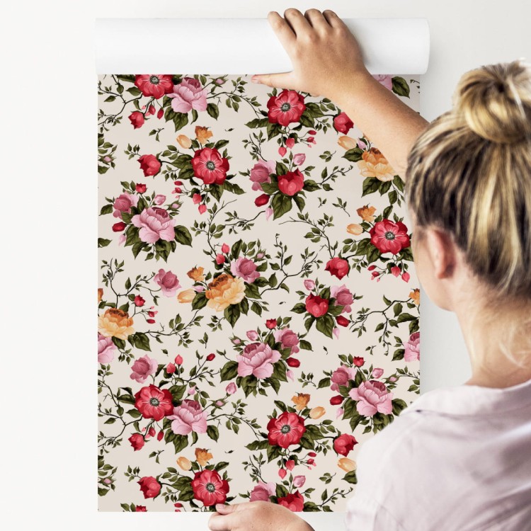 Tapeta Kolorowe Róże Malowane Akwarelą