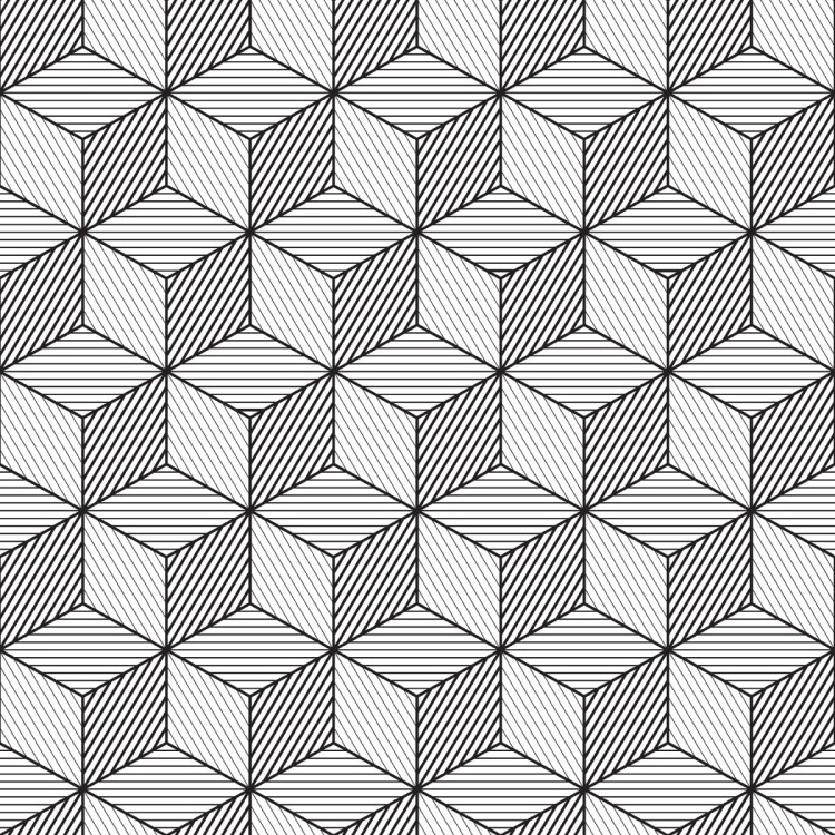 Tapeta Geometryczna-Czarno-Białe Sześciany