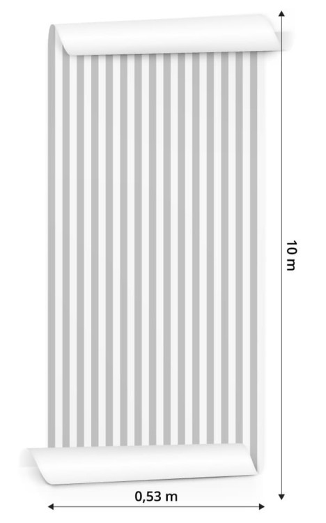 Tapeta Biało - Szare Pionowe Paski