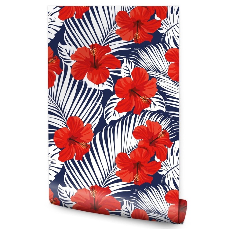Tapeta Tropikalne Kwiaty I Liście