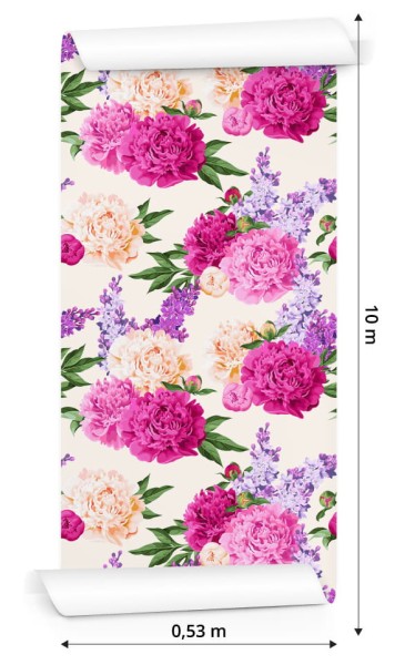 Tapeta Piękne Kolorowe Lilie I Peonie