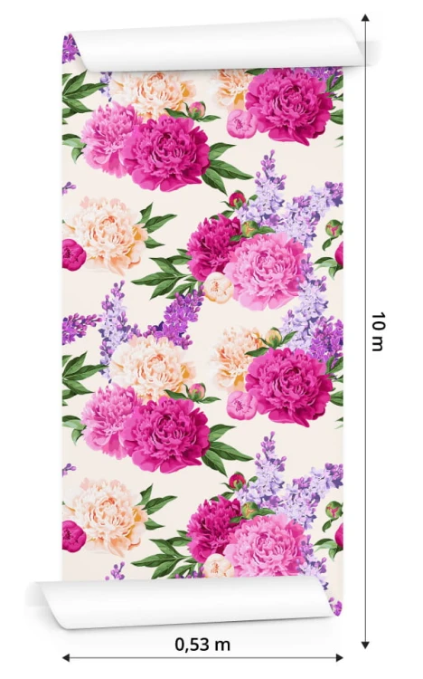 Tapeta Piękne Kolorowe Lilie I Peonie