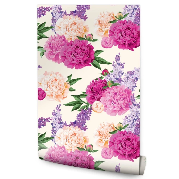 Tapeta Piękne Kolorowe Lilie I Peonie