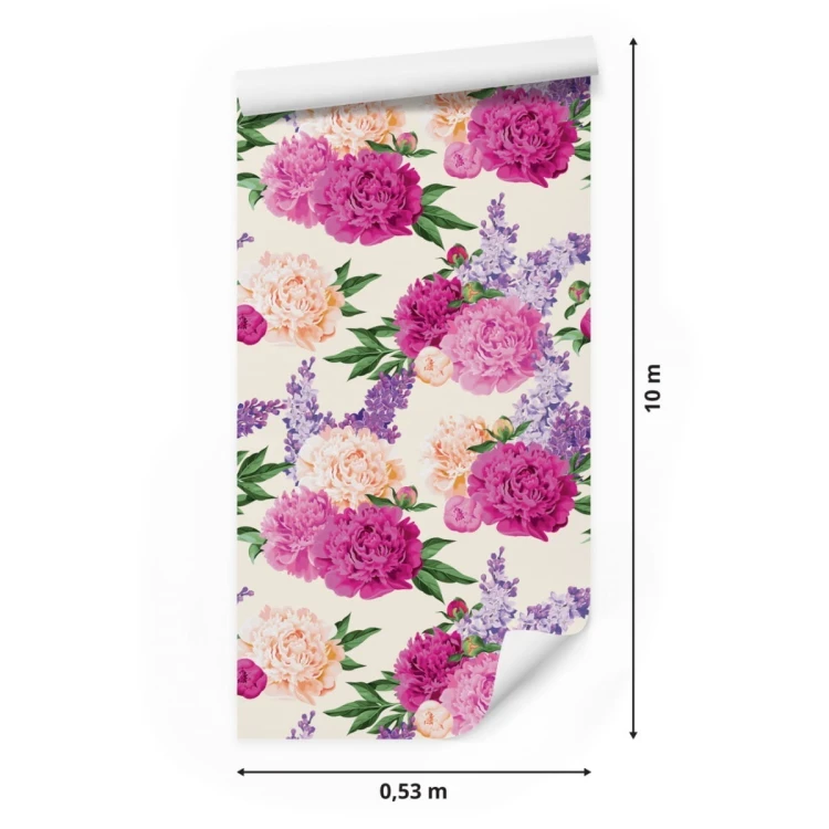 Tapeta Piękne Kolorowe Lilie I Peonie