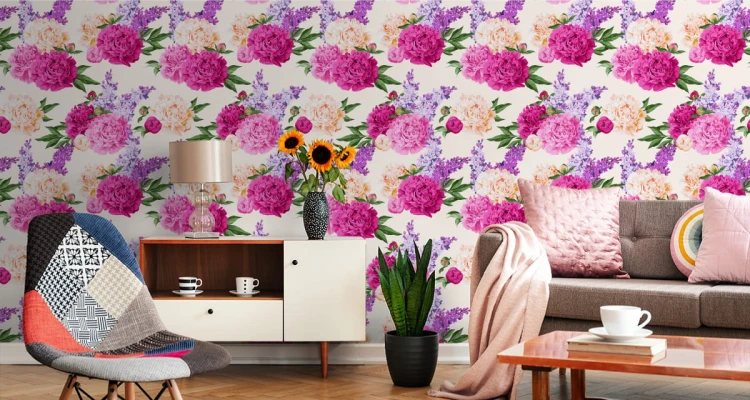 Tapeta Piękne Kolorowe Lilie I Peonie