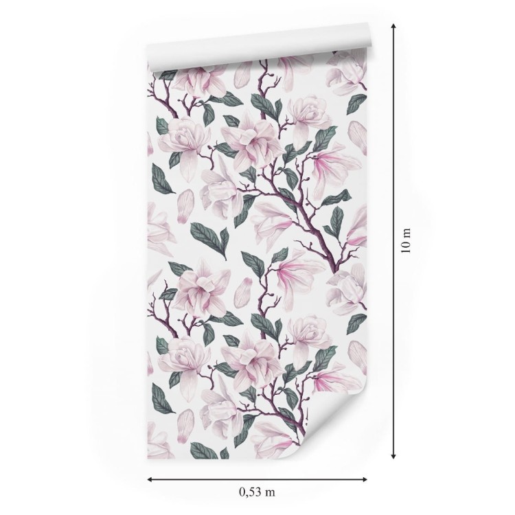 Tapeta Malowane Kwitnące Kwiaty Magnolii