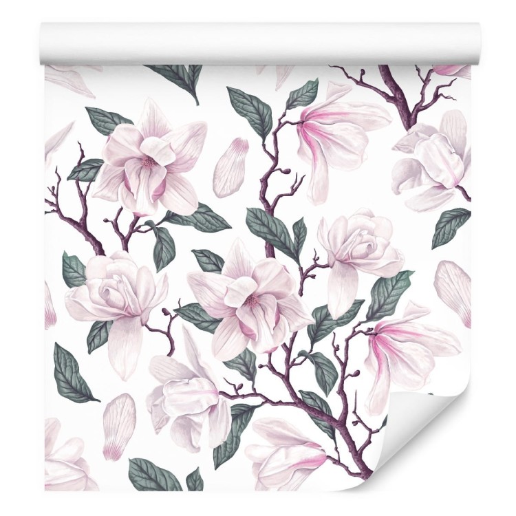 Tapeta Malowane Kwitnące Kwiaty Magnolii