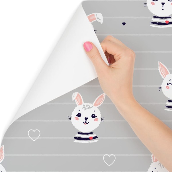 Tapeta Króliki Na Tle W Paski