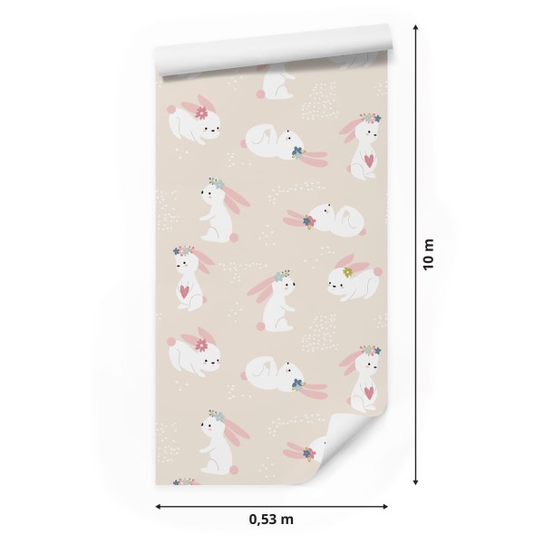 Tapeta Króliki Serduszka