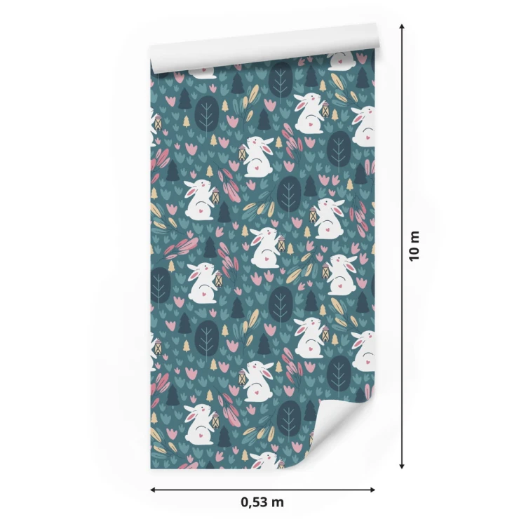 Tapeta Króliki Na Zielonym Tle