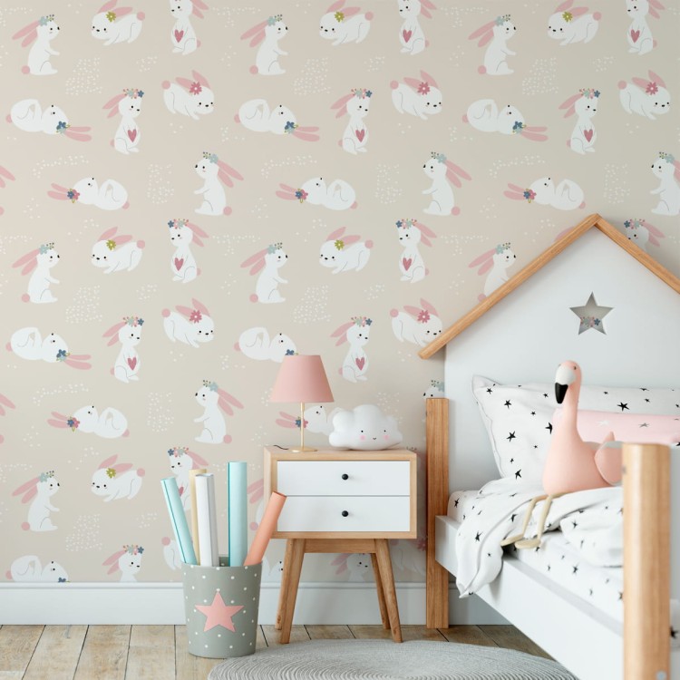 Tapeta Króliki Serduszka