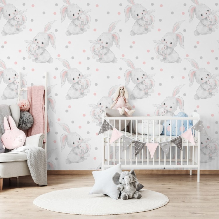 Tapeta Króliki Z Kropkami W Tle