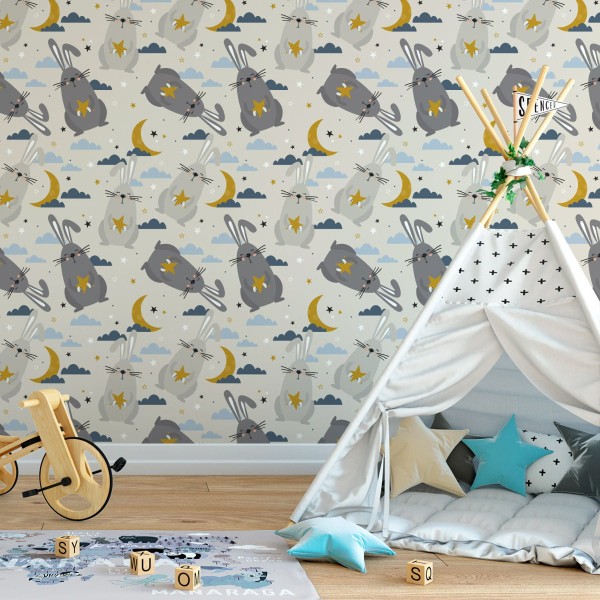 Tapeta Króliki Na Tle Chmur