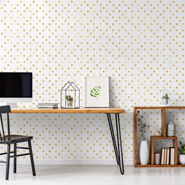 Tapeta Żółte Małe Groszki