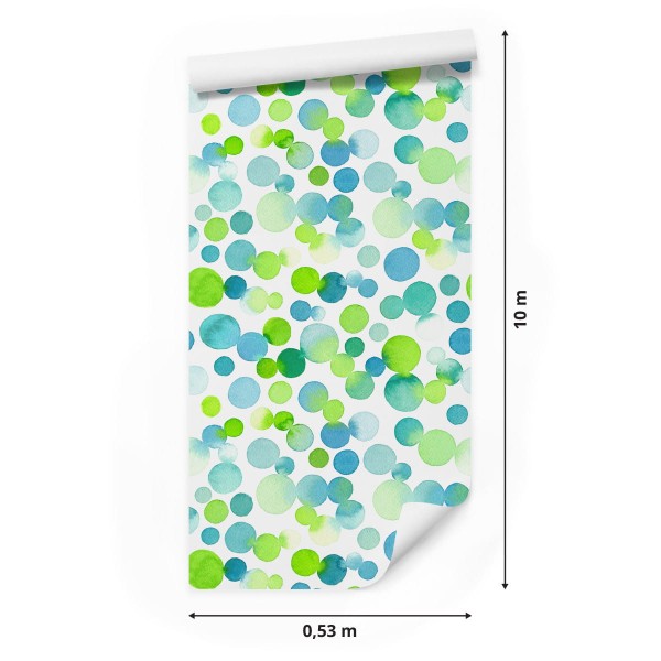 Tapeta Akwarelowe Zielone Koła