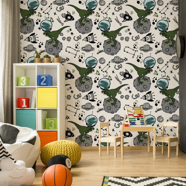 Tapeta Do Pokoju Dziecka, Dinozaury Kosmos Gwiazdy