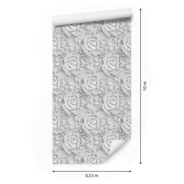 Tapeta 3D, Optyczna, Kwiaty, Liście, Salon, Biuro