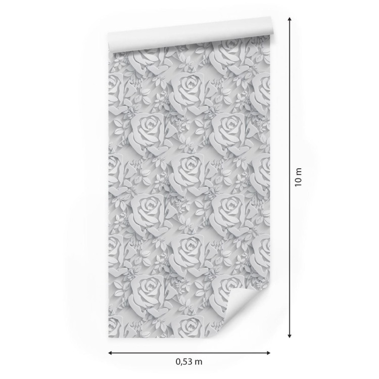 Tapeta 3D, Optyczna, Kwiaty, Liście, Salon, Biuro