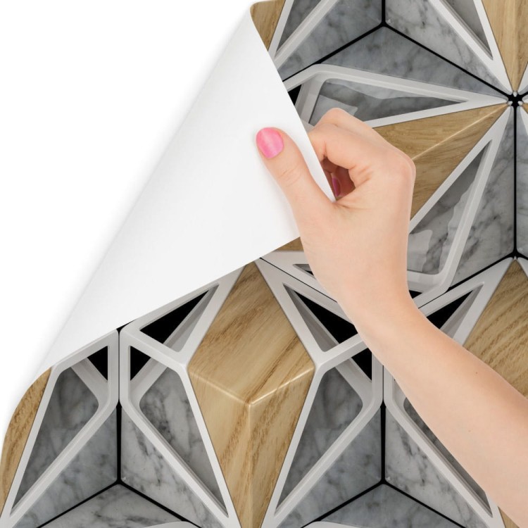 Tapeta 3D Drewno Marmur
