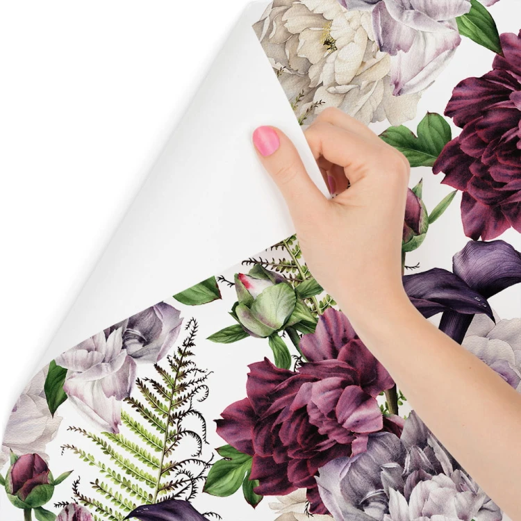 Tapeta Kwiatowy Wzór Piwonie Akwarela