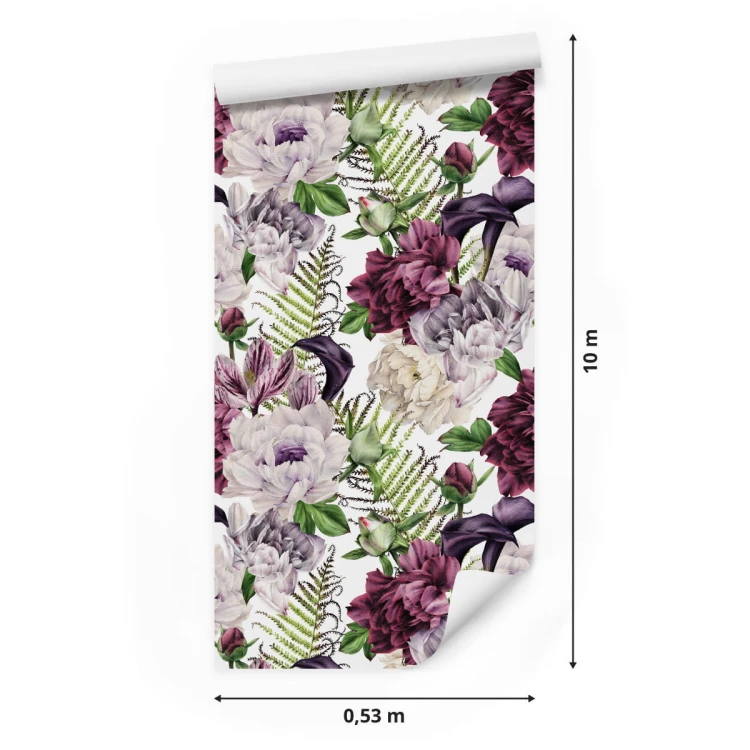 Tapeta Kwiatowy Wzór Piwonie Akwarela