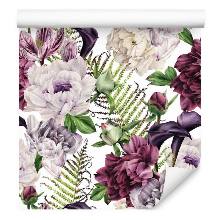 Tapeta Kwiatowy Wzór Piwonie Akwarela