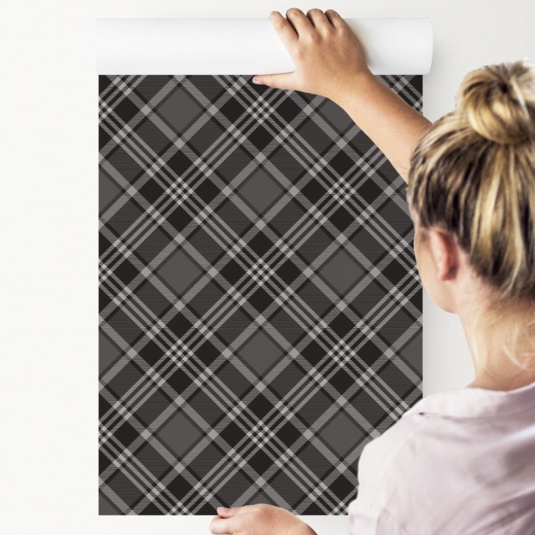 Tapeta Tartan W Odcieniach Szarości
