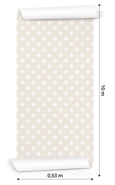 Tapeta Białe Kropki W Stylu Retro