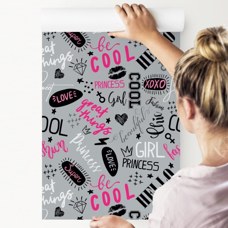 Tapeta Dziewczęca Typografia