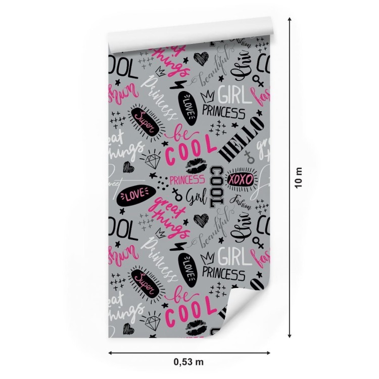 Tapeta Dziewczęca Typografia