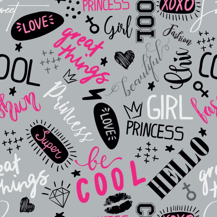 Tapeta Dziewczęca Typografia