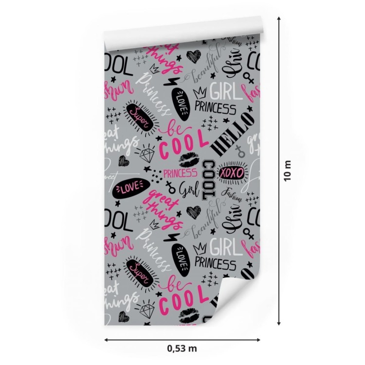 Tapeta Dziewczęca Typografia