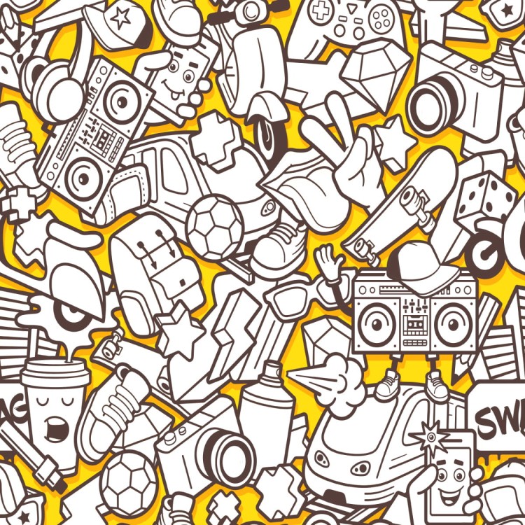 Tapeta Młodzieżowa Miejskie Życie Graffiti Muzyka