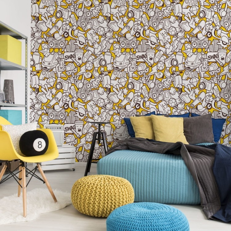 Tapeta Młodzieżowa Miejskie Życie Graffiti Muzyka