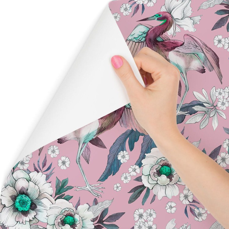 Tapeta – Kolorowe Ptaki I Kwiaty