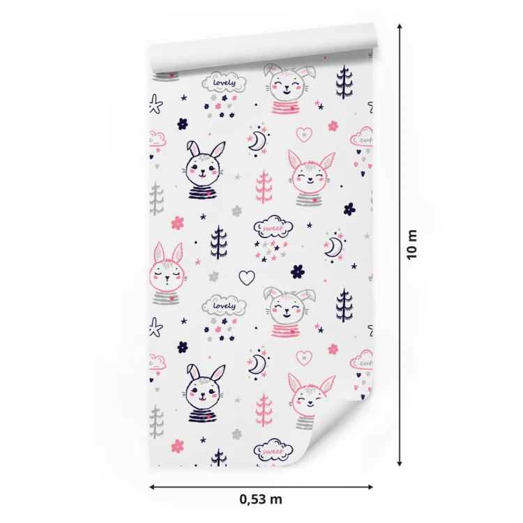 Tapeta Króliki Na Tle Kwiatów