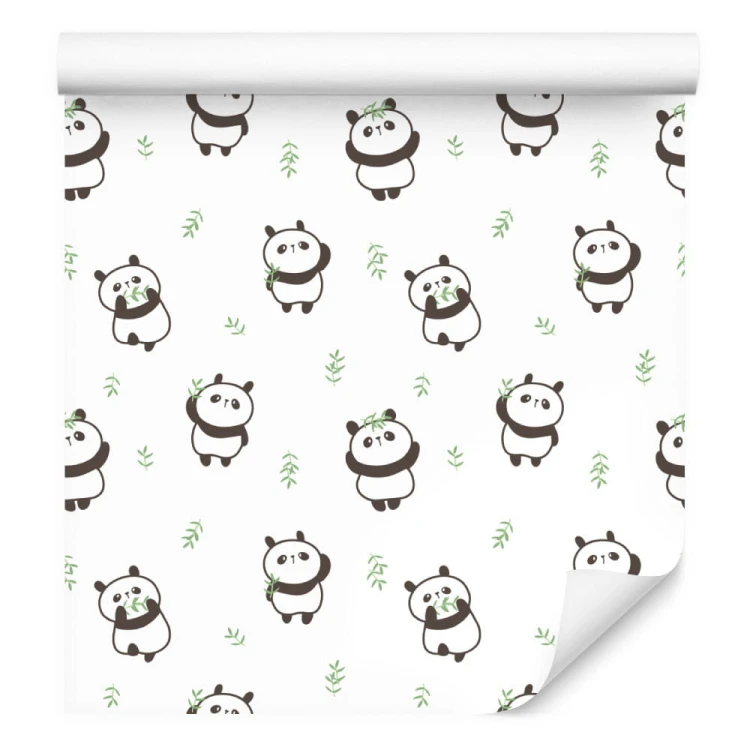 Tapeta Pandy Z Liśćmi W Tle