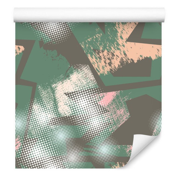 Tapeta Graffiti Z Zielonymi Elementami