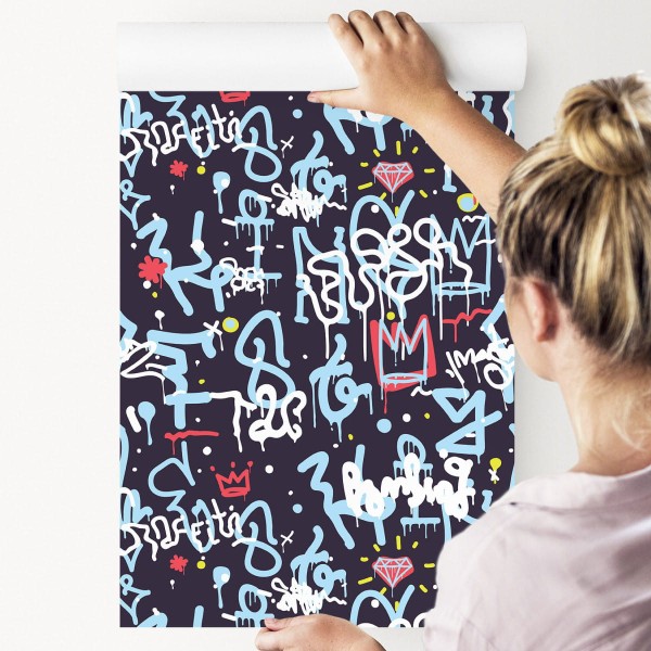 Tapeta Graffiti Z Diamentami