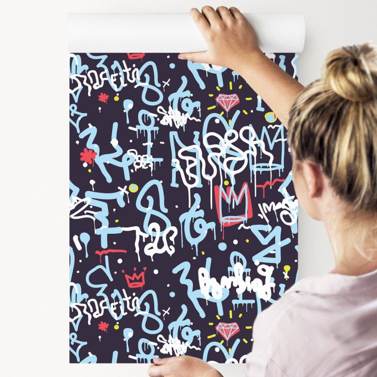 Tapeta Graffiti Z Diamentami