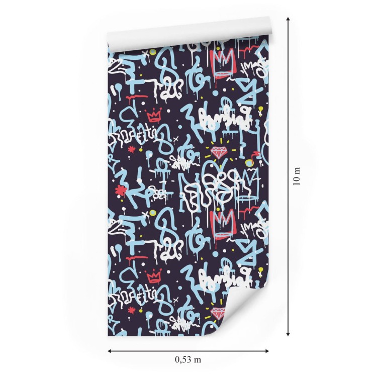 Tapeta Graffiti Z Diamentami