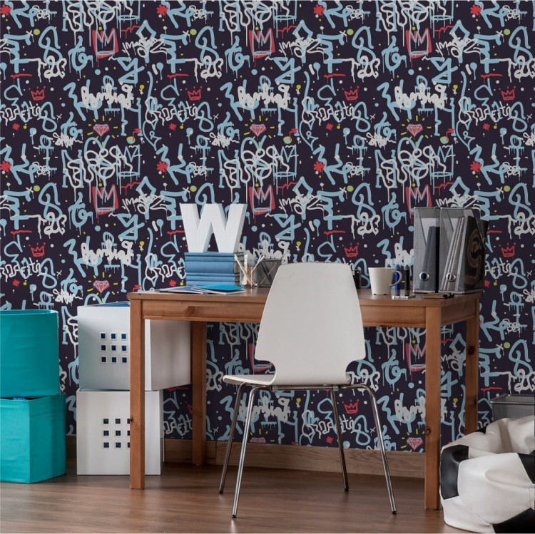 Tapeta Graffiti Z Diamentami