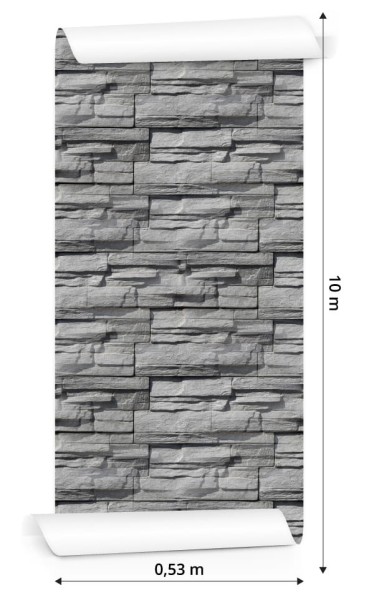 Tapeta Kamień Łupek W Odcieniach Szarości - Efekt 3D