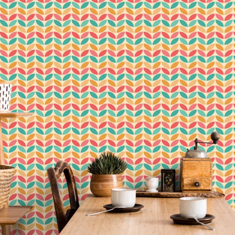 Tapeta Kolorowe Liście W Stylu Retro