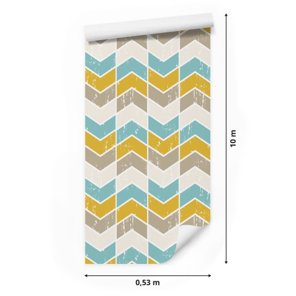 Tapeta Kolorowe Wzory Geometryczne Retro