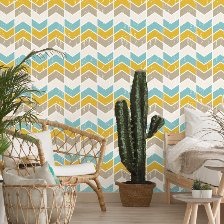 Tapeta Kolorowe Wzory Geometryczne Retro