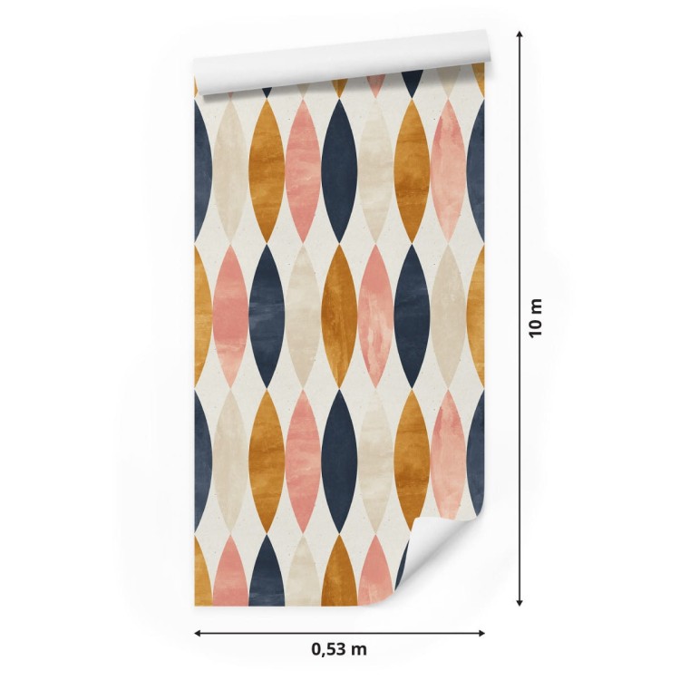 Tapeta Retro Wzory W Pastelowych Barwach